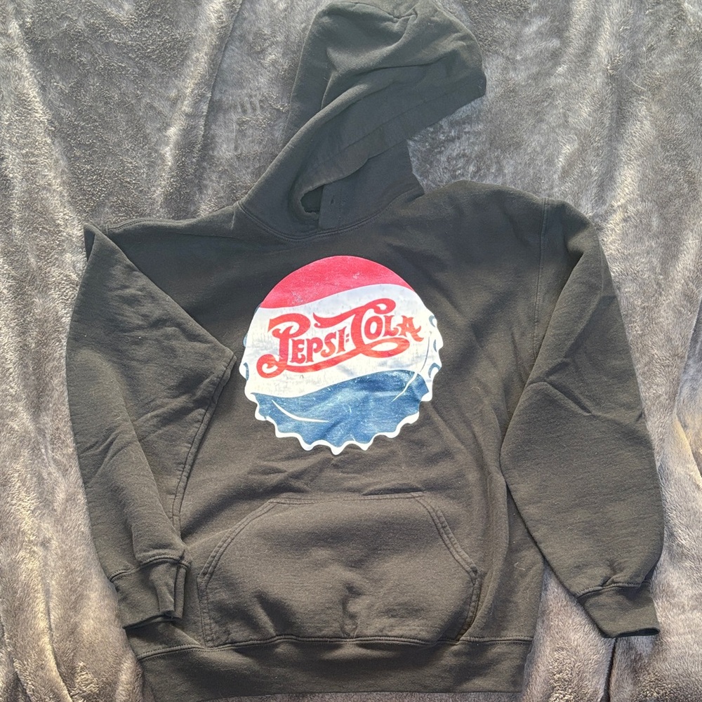 Pepsi Black Hoodie with Red and Blue Logo